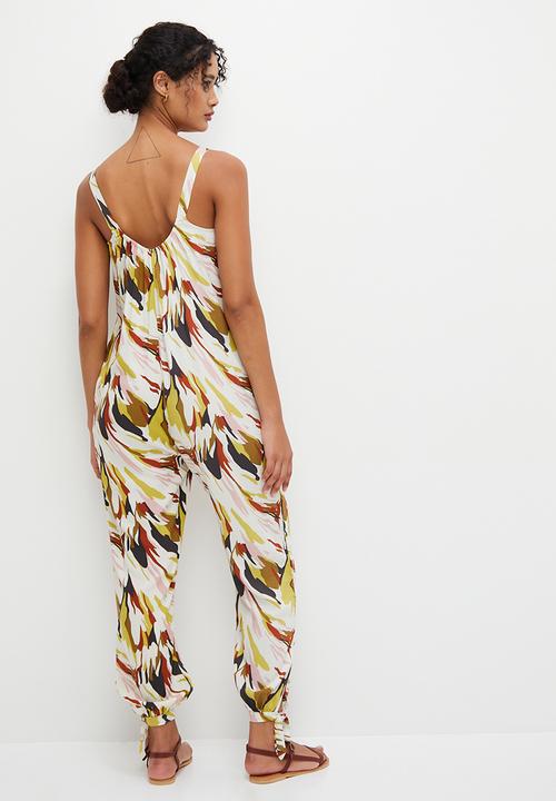 edit - Scoop neck tie detail jumpsuit - multi