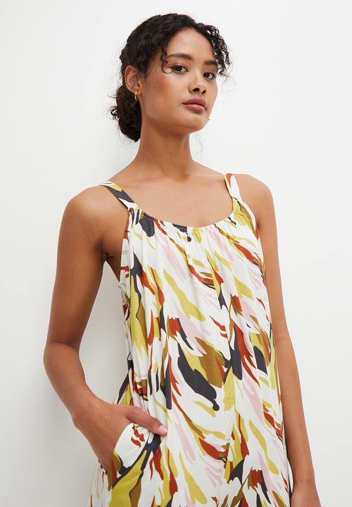 edit - Scoop neck tie detail jumpsuit - multi