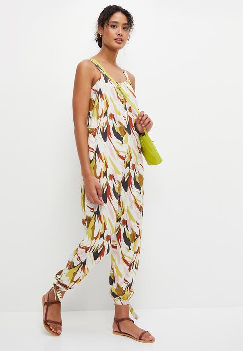 edit - Scoop neck tie detail jumpsuit - multi