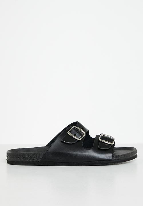 Superbalist - Bella cross strap slide- black