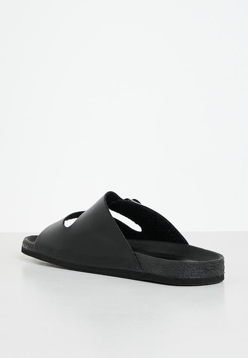 Superbalist - Bella cross strap slide- black