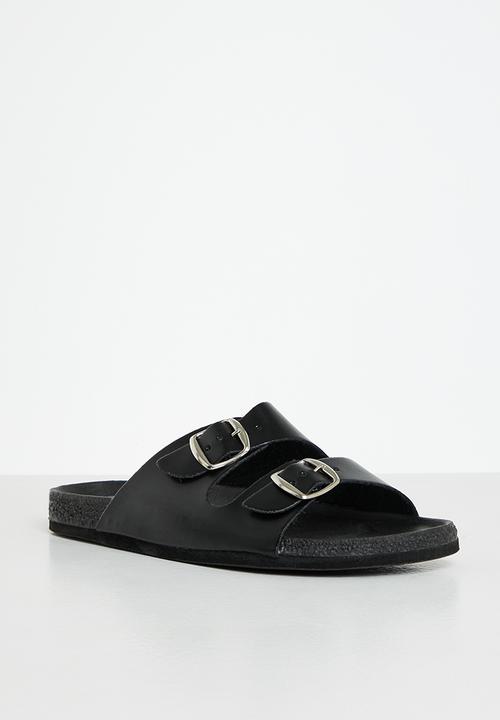Superbalist - Bella cross strap slide- black