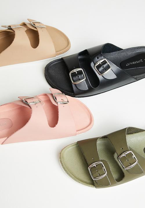 Superbalist - Bella cross strap slide- black