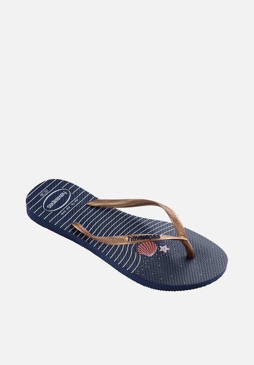 Havaianas - Slim nautical - navy blue/ rose gold/ navy blue