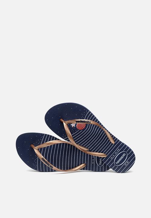 Havaianas - Slim nautical - navy blue/ rose gold/ navy blue