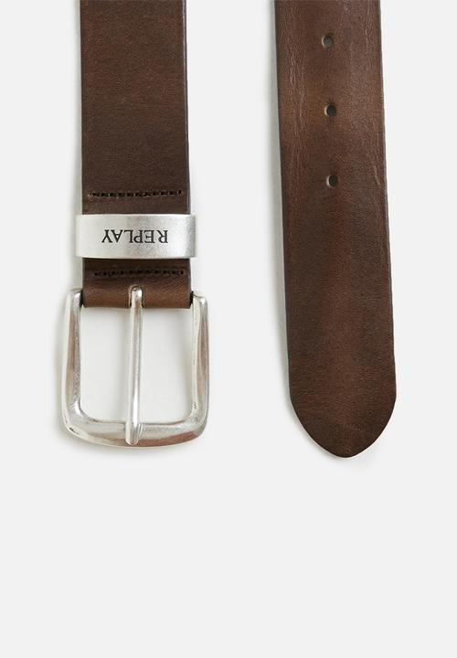 Replay - Replay leather belt - brown