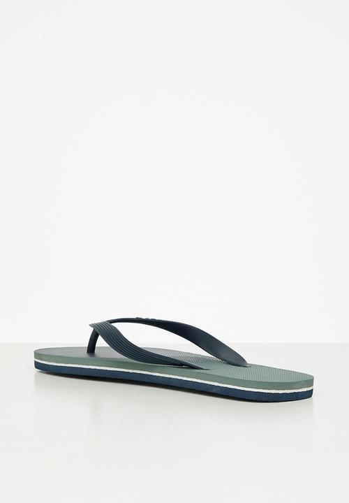 POLO - Crest colour block flip flop - olive