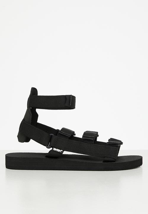 Tom Tom - Gladiator velcro strap sandal - black