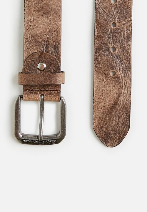 Ben Sherman - Ben leather belt distressed - brown