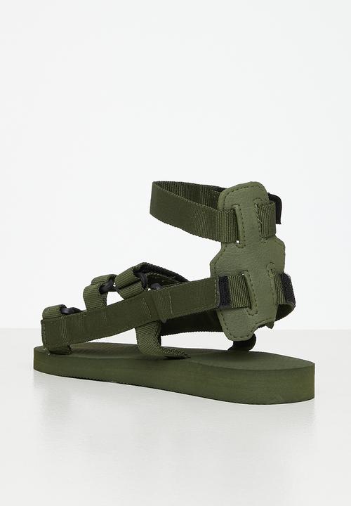 Tom Tom - Gladiator velcro strap sandal - olive