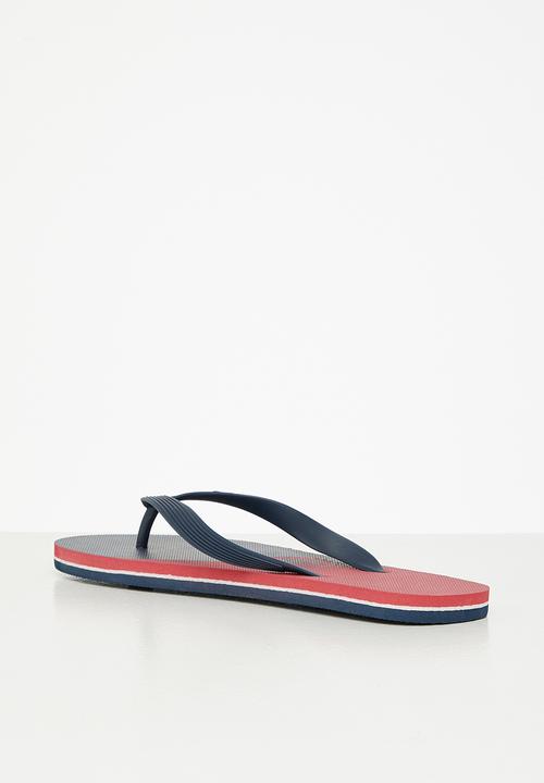POLO - Crest colour block flip flop - red
