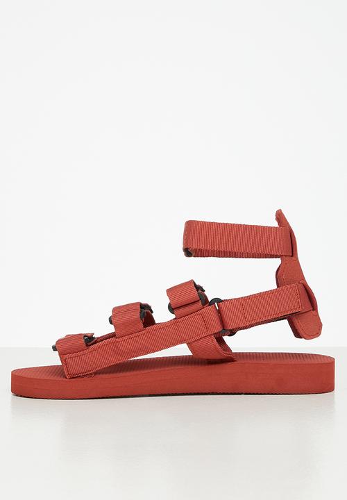 Tom Tom - Gladiator velcro strap sandal - plush mink