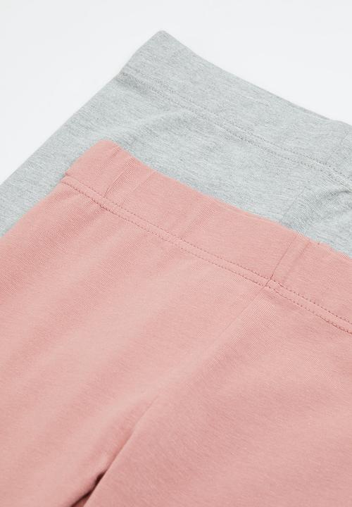 Superbalist - Girls 2 pack legging - grey mel & pink
