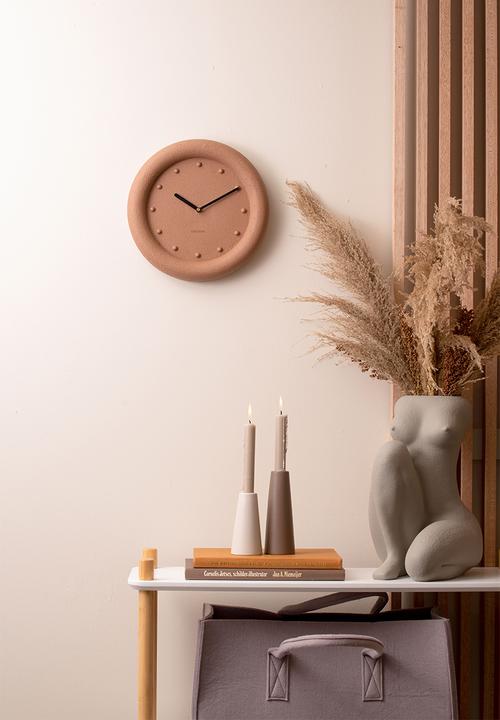Present Time - Petra wall clock - terracotta orange