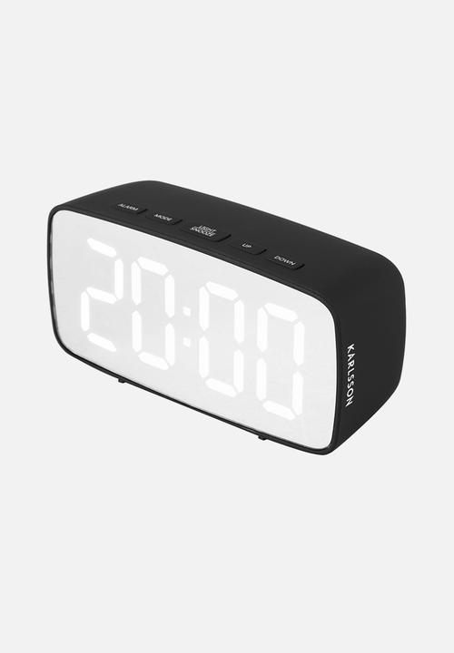 Present Time - Led mirror alarm clock - black