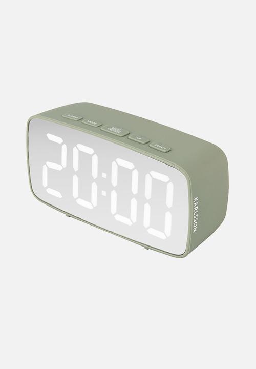 Present Time - Led mirror alarm clock - jungle green
