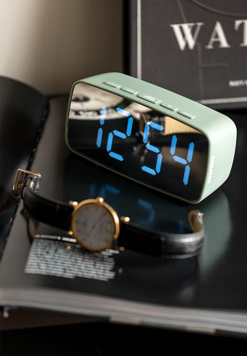 Present Time - Led mirror alarm clock - jungle green