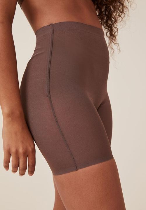 Cotton On - Power mesh shapewear high waist short - espresso