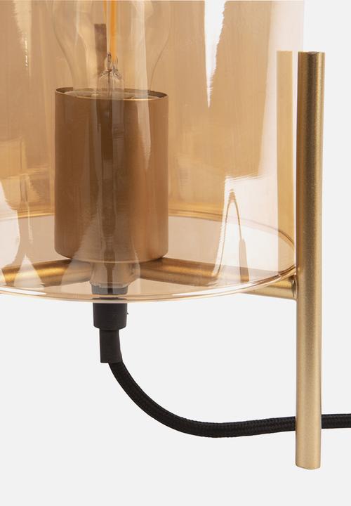 Present Time - Table lamp glass bell - amber brown