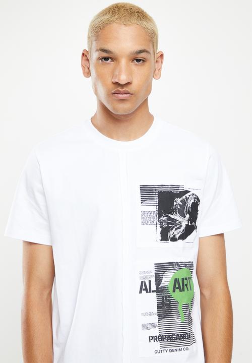 Cutty - Saint art regular fit T-shirt - white