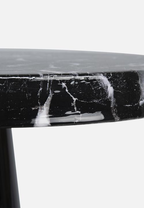 Present Time - Side table marble look - black
