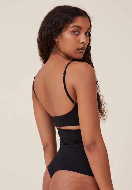 Cotton On - Shapewear seamless low back bralette - black