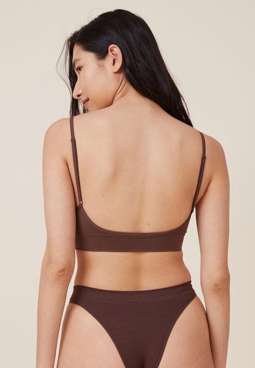 Cotton On - Shapewear seamless low back bralette - espresso