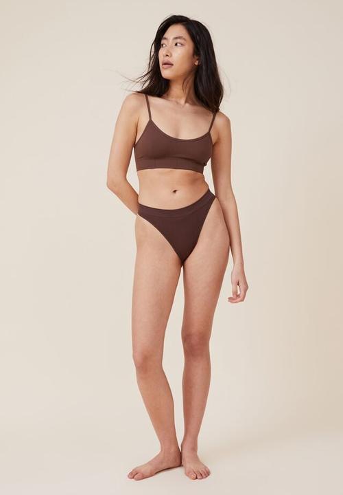 Cotton On - Shapewear seamless low back bralette - espresso