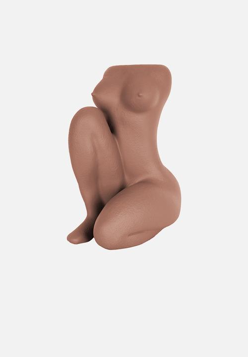 Present Time - Sitting lady vase - terracotta orange