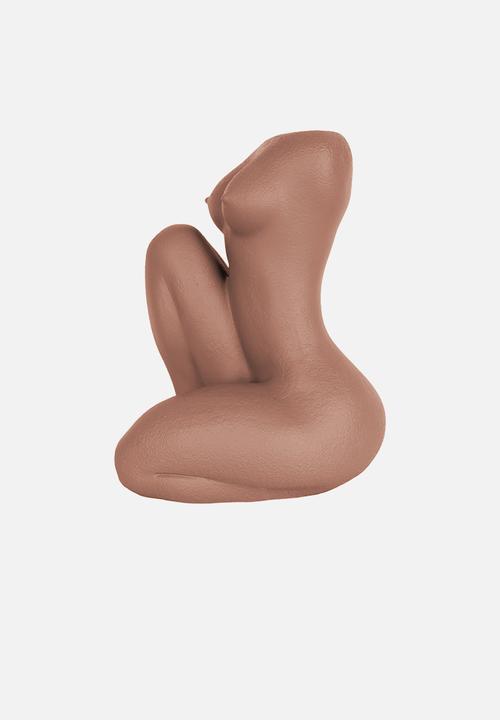 Present Time - Sitting lady vase - terracotta orange