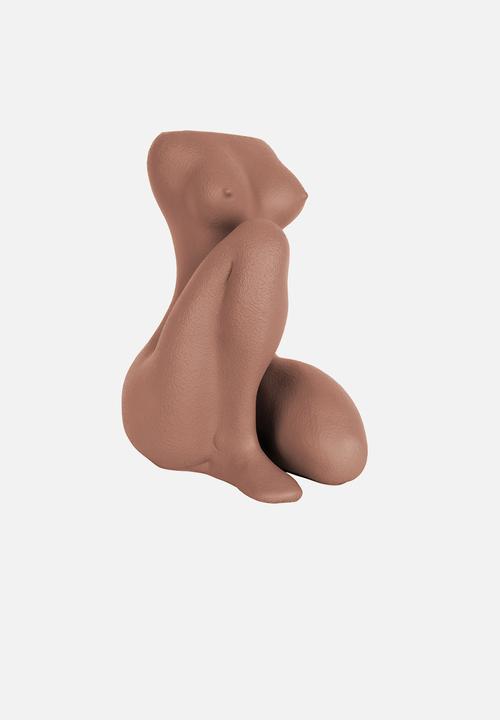 Present Time - Sitting lady vase - terracotta orange