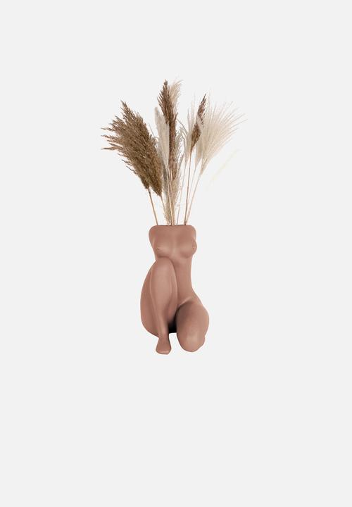 Present Time - Sitting lady vase - terracotta orange