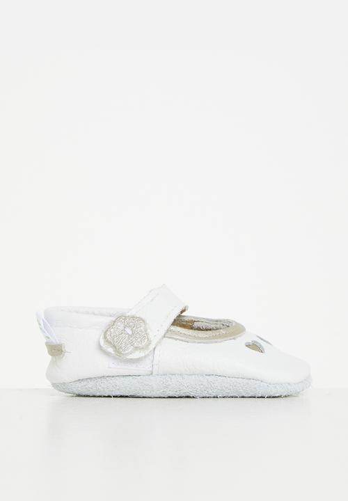 Pitta-Patta Shoes - Girls heart shoes - white/gold