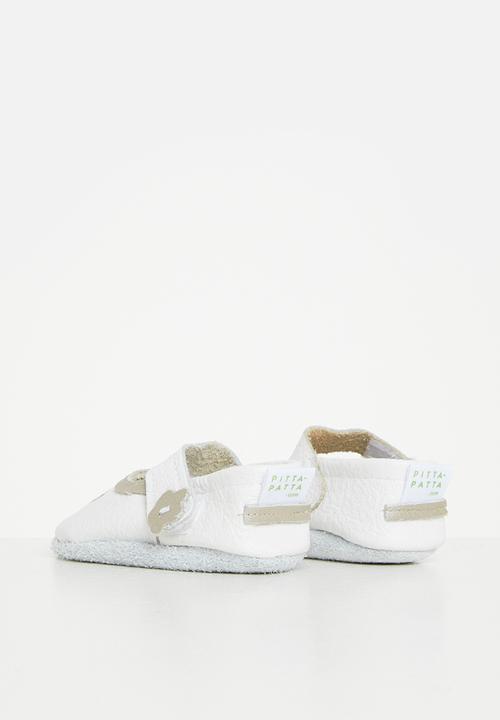 Pitta-Patta Shoes - Girls heart shoes - white/gold