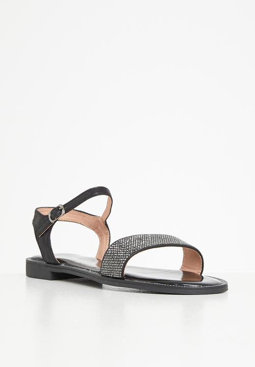 Miss Black - Murano14 ankle tie sandal - black