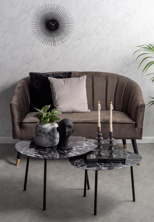 Present Time - Marble look sphere large vase - white