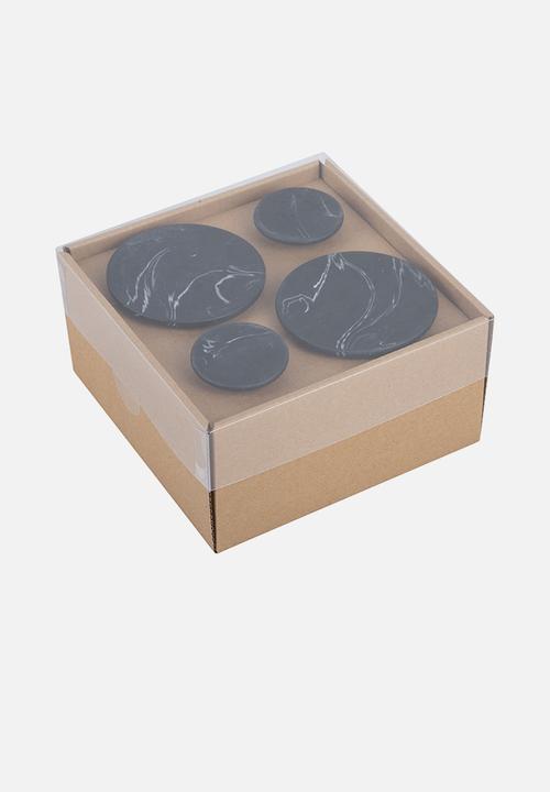 Present Time - Marble look hook set - black