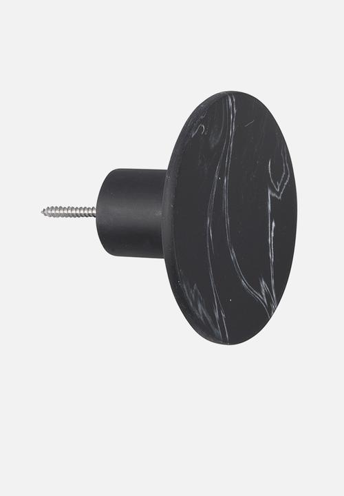 Present Time - Marble look hook set - black