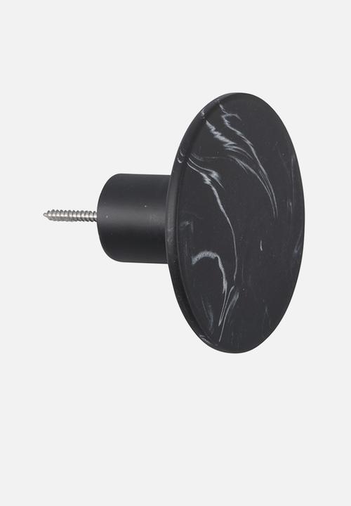 Present Time - Marble look hook set - black