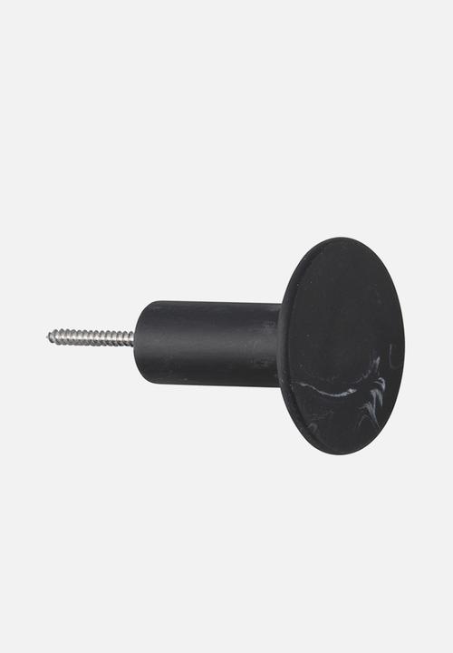 Present Time - Marble look hook set - black