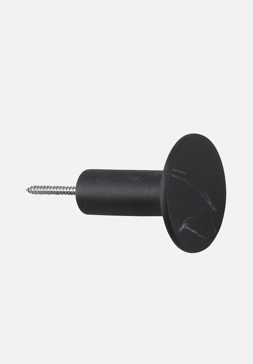 Present Time - Marble look hook set - black