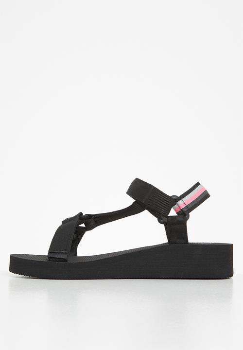 Tom Tom - Rainbow chunky flatform sandal - black multi