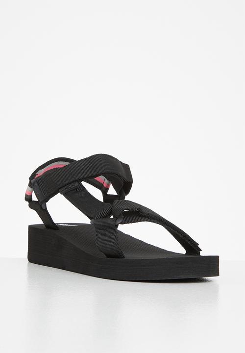 Tom Tom - Rainbow chunky flatform sandal - black multi