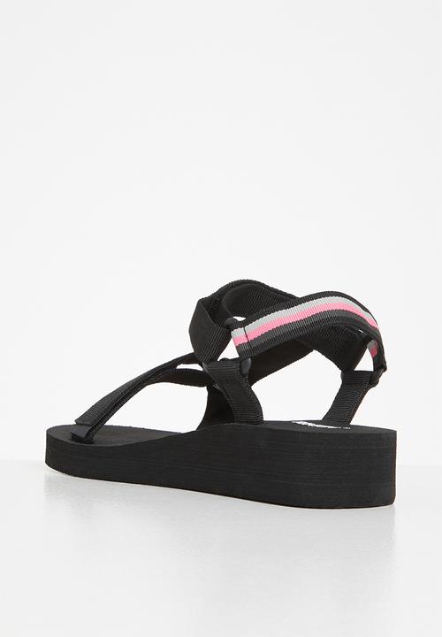 Tom Tom - Rainbow chunky flatform sandal - black multi