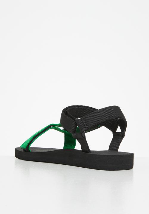 Tom Tom - Dream fade velcro strap sandal - green & black