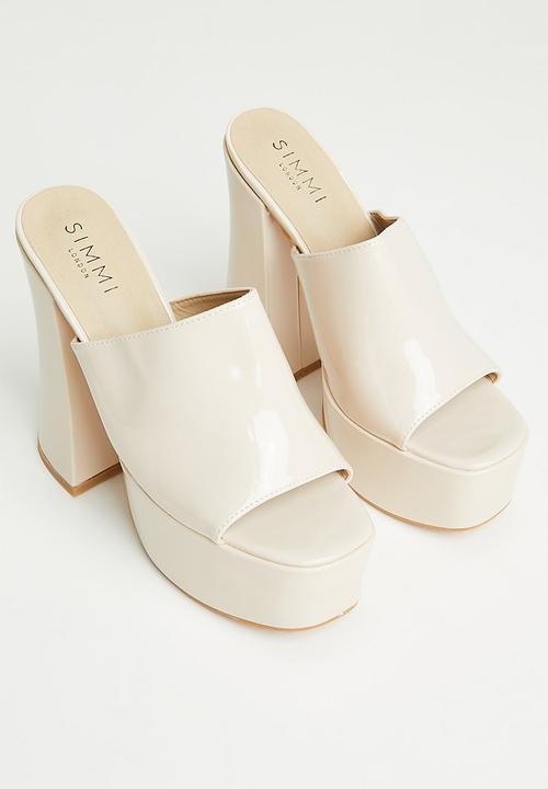 SIMMI London - Zuma -1 platform mule - off white patent