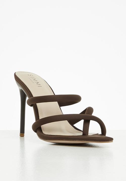 SIMMI London - Joella-3 toe loop stiletto mule - brown