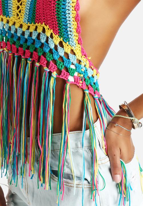 Glamorous - Rainbow Crochet Top