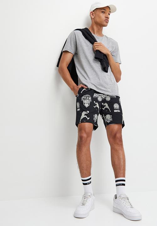 STYLE REPUBLIC - Aop fleece short black