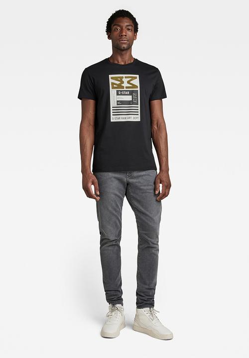 G-STAR - Flock gr r t - dark black